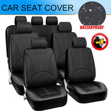 3 Row 7 Seaters Seat Covers For Suv Van Pu Leather Solid Black Full Set