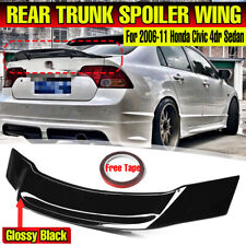 Fits 06-2011 Honda Civic Sedan Glossy Black Rs Style Highkick Trunk Spoiler Wing