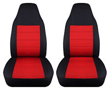 Front Set Car Seat Covers Fits 1984 Pontiac Fiero Black Red Personalized Design
