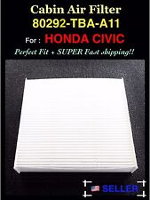 For Honda Civic Cabin Air Filter 2016 And Up 80292-tba-a11 Fast Ship