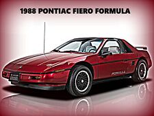 1988 Pontiac Fiero New Metal Sign Formula Model In Red