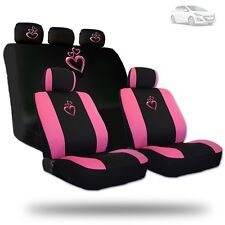 For Hyundai Deluxe Pink Heart Car Seat Covers And Headrest Covers Gift Set