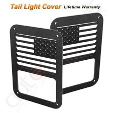 For Jeep Wrangler 07-18 Tail Brake Light Guards Covers Rear Metal 2pcs Us Flag