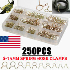 250pcs Spring Hose Clamps Kit Fuel Line Water Pipe Air Tube Clips 5-14mm Set Usa