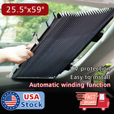 Car Retractable Curtain With Uv Protection Front Windshield Visor Auto Shade Ht