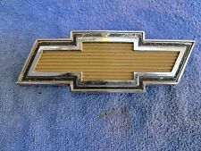 Vintage Chevrolet Bowtie Black Yellow Chrome Metal Emblem 330630 3970783