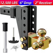 2 Inch Trailer Hitch Receiver 6 Drop Adjustable Towing Hitch Ball Mount
