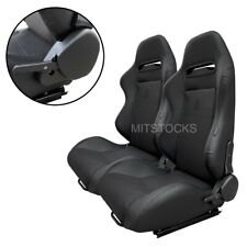2 X Tanaka Black Black Suede Racing Seats Reclinable Sliders For All Dodge