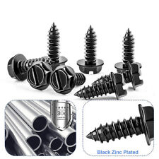 8 Pcs Black License Plate Screws Stainless Steel Bolts Caps Car Fasteners Kit