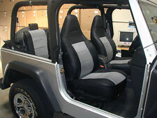 For 1997-02 Jeep Wrangler Tj Sahara S.leather Custom Seat Covers Blackgrey