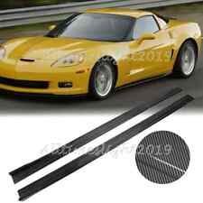 For Chevrolet Corvette C6 2005-16 Carbon Fiber Side Skirt Extension Lip Spoiler