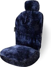 Genuine Sheepskin Blue Seat Cover Universal Fit Car Full Seat Furry Cover
