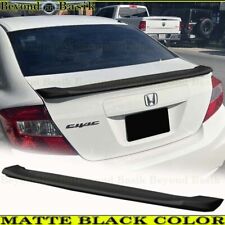 2012 13 2014 2015 Honda Civic 4dr Matte Black Lip Style Rear Trunk Spoiler Wing