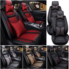 Universal 5-seats Car Seat Covers Full Set Deluxe Pu Leather Front Rear Cushion