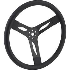 Performance 15 Inch Black 3-spoke Steel Steering Wheel 2.75 Dish 3-bolt Fit