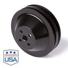 Black Small Block Ford 2 Groove V-belt Water Pump Pulley 289 302 351w Underdrive