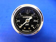 Marshall Gauge 0-30 Psi Fuel Pressure Oil Pressure Black 1.5 Diameter Liquid