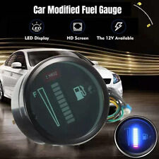 52mm 2 Fuel Level Gauge Car Meter Digital Blue Led Light Automotive Universal