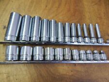 Snap On 22 Socket Sae Set Lot 38 Drive 6 Point 14 To 78 Shallow Deep