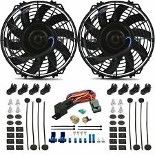 Dual 9-10 Inch Electric Car Truck Fan 38 Npt 180f Thermostat Switch Wiring Kit