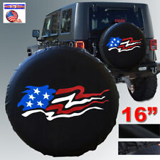 16 Black Spare Wheel Tire Cover American Flag For Jeep Liberty Wrangler Size L