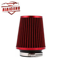 3 76mm High Flow Inlet Cleaner Dry Cold Air Intake Filter Cone Replacement Red