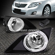 For 09-10 Corolla Clear Lens Chrome Ring Oe Driving Pair Fog Light Lampswitch