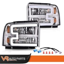 New Fit For 2005-07 Ford F250 F350 F450 F550 Super Duty Led Drl Headlight Lamps