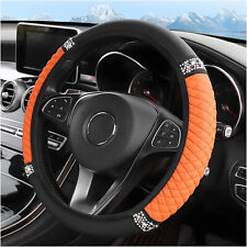 Bling Soft Leather Car Steering Wheel Cover Non-slip Heat And Cold Protector