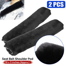 2x Car Auto Sheepskin Seat Belt Covers Shoulder Strap Pads Cushion Headrest Us