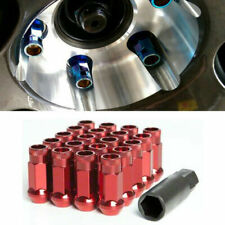 For Subaru Nissan 48mm Red 12x1.25 Wheel Rim Tuner Lug Nut Bolt Stud Qty 20