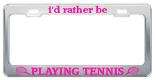 Hot Tennis Player Steel Heavy Black License Plate Frame Pink