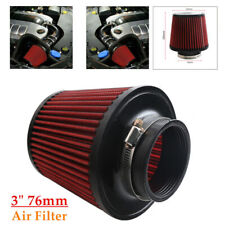 3 Red 76mm Dry Air Filter Inlet Cold Air Intake Cone Replacement Quality
