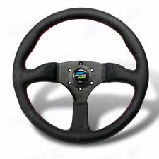 Universal 350mm 14 Spoon Sport Style Deep Dish Leather Steering Wheel For Honda