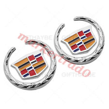 2pcs For Cadillac Fender Marker Door Logo Badge Emblem Car Decoration Sport V