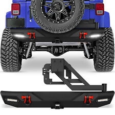 Rear Bumper For 2007-2018 Jeep Wrangler Jk Jku Unlimited With Spare Tire Carrier