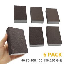 6pcs Drywall Foam Sanding Sponge Blocks Set Wet Dry Sand Paper Lot 60-220 Grit
