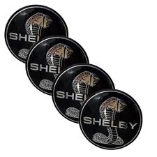 4xstick-on Shelby Snake Ford Mustang Gt Svt Car Wheel Center Cap Stickers Black