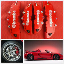 4pcs Car Disc Brake Caliper Covers Front Rear Kit Red 3d Style Universal