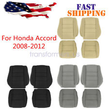 For 2008-2012 Honda Accord Front Bottom Top Leather Seat Cover Blacktangray