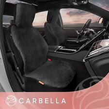 Carbella Wool Fur Faux Sheepskin Car Seat Covers For Front Seats Black