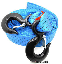 2 Inch X 20 Ft. Polyester Tow Strap Rope 2 Hooks 12000lb Heavy Duty