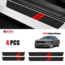 4pcs For Dodge Charger Car Suv Door Sill Protector Guard Step Stickers Red M7