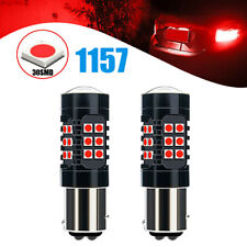 2pcs Red 1157 Led Strobe Flashing Brake Stop Bulbs Tail Blinking Light