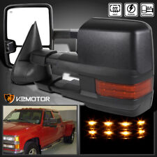 Fits 88-98 Chevy Gmc Ck 1500 2500 3500 Tahoe Power Heated Tow Mirrorsamber Led