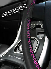For Volkswagen Eurovan 92-03 Leather Steering Wheel Cover Hot Pink Double Stitch