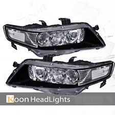 Fit 04-09 Acura Tsx Cl7 Cl9 Jdm Projector Headlights Black Clear Reflector Lamps