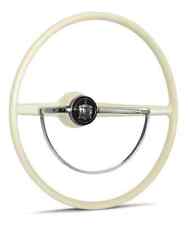 Ivory Steering Wheel Chrome Ring Button For Volkswagen Vw Beetle Bug 1955-1971