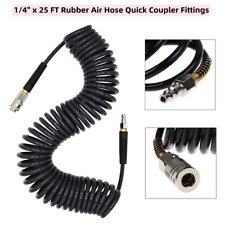 25ft 14 Recoil Air Hose Re Coil Spring Ends Pneumatic Air Compressor Tools New
