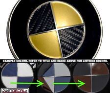 Carbon Fiber Black Gold Vinyl Sticker Overlay Complete Set Fits Bmw Emblems